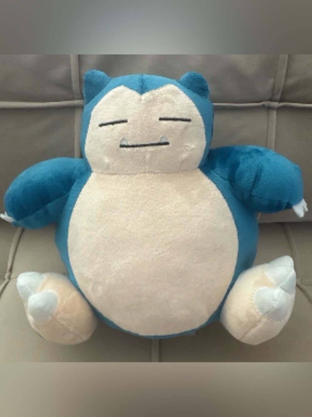 Pokemon Snorlax Plush - Blue and Cream Cozy Stuffed Animal